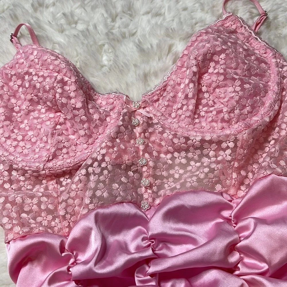 for love & lemons pink mini dress - SIZE: XS - Picture 2 of 4